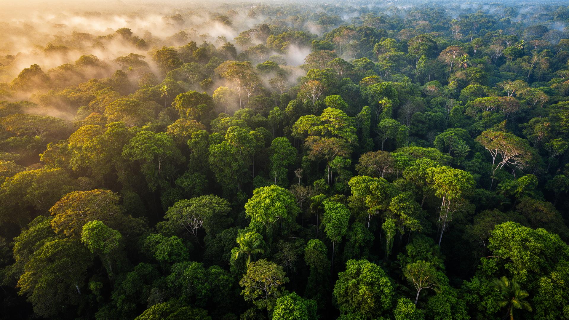 Tropical dipterocarp canopy · aerial drone capture